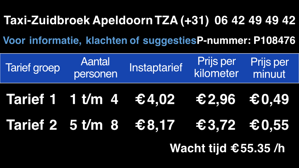 Taxi rate